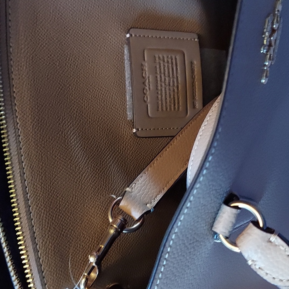 Coach Taupe Oxblood Pebbled Leather Handbag "Tatum" BNWT - AUTHENTICATED ◇ - Picture 12 of 14